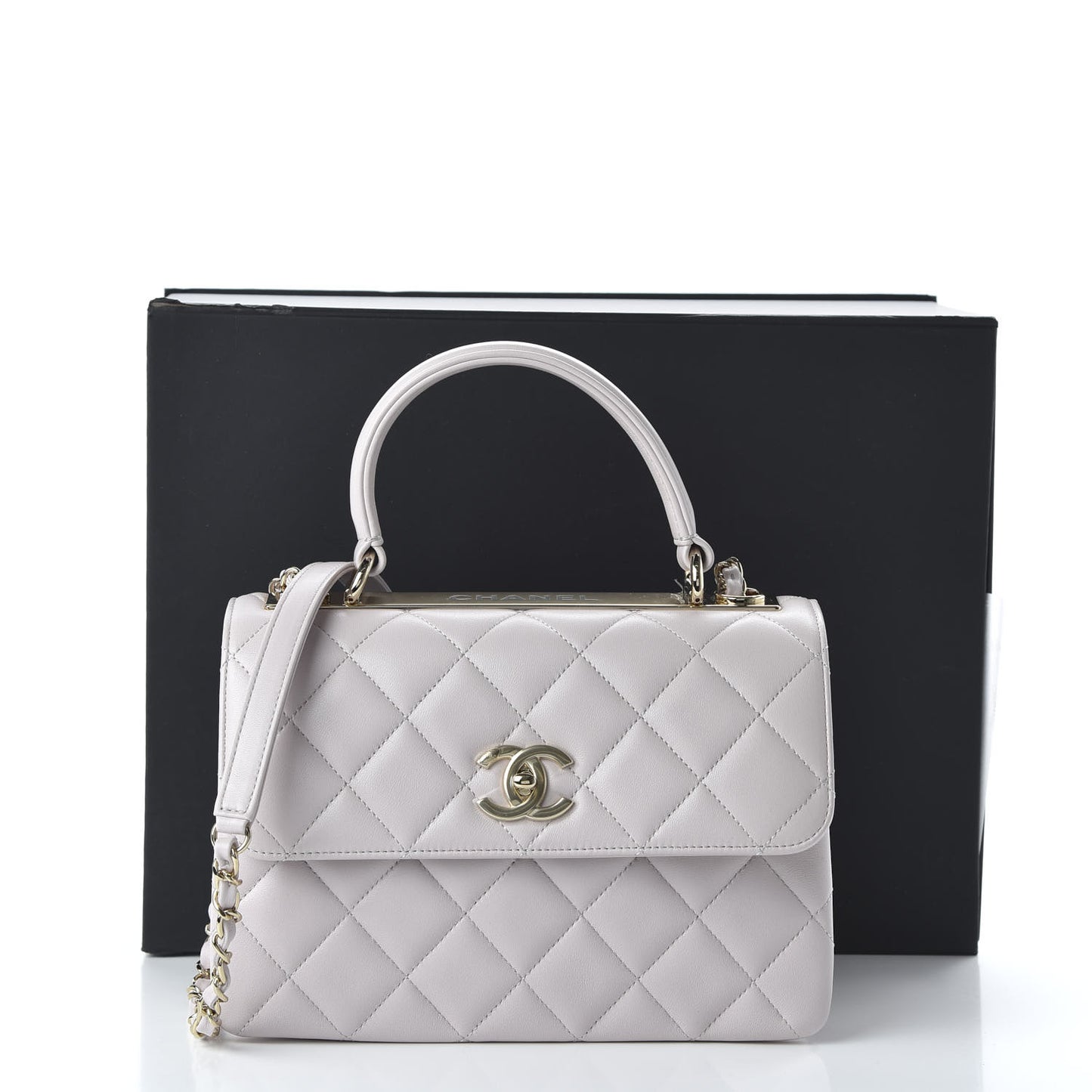 Lambskin Quilted Small Trendy CC Flap Dual Handle Bag Lilas Lilac