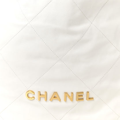 Chanel Shiny Calfskin Quilted Large Chanel 22 White 9 of 11