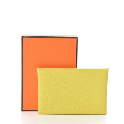 Hermes Chevre Mysore Calvi Card Case Lime 7 of 7
