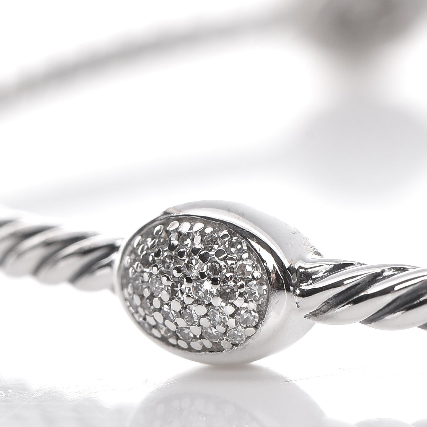 Sterling Silver Diamond 3mm Confetti Three Station Bangle