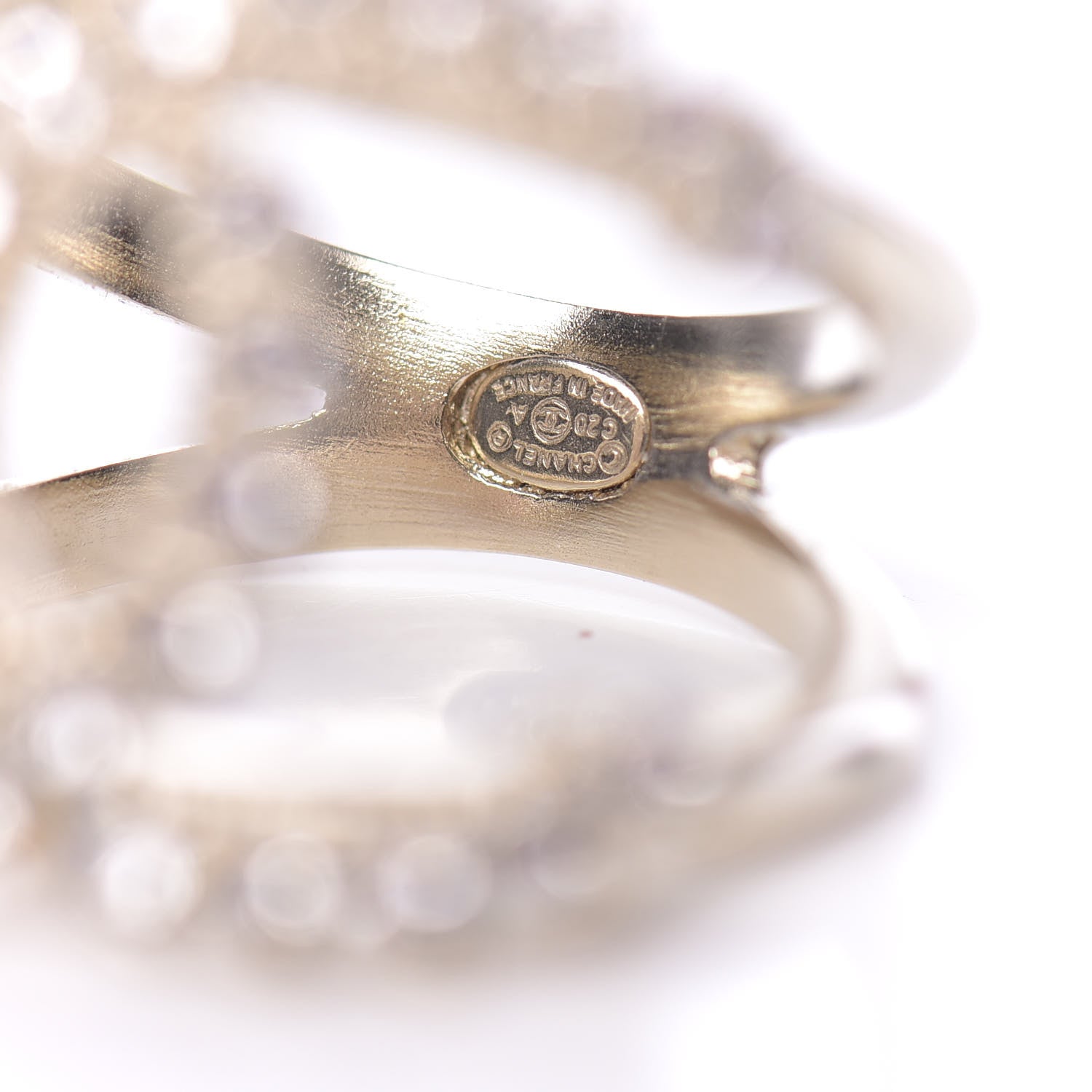 Chanel Metal Strass Dazzling Wheat CC Ring 6 Gold 5 of 6