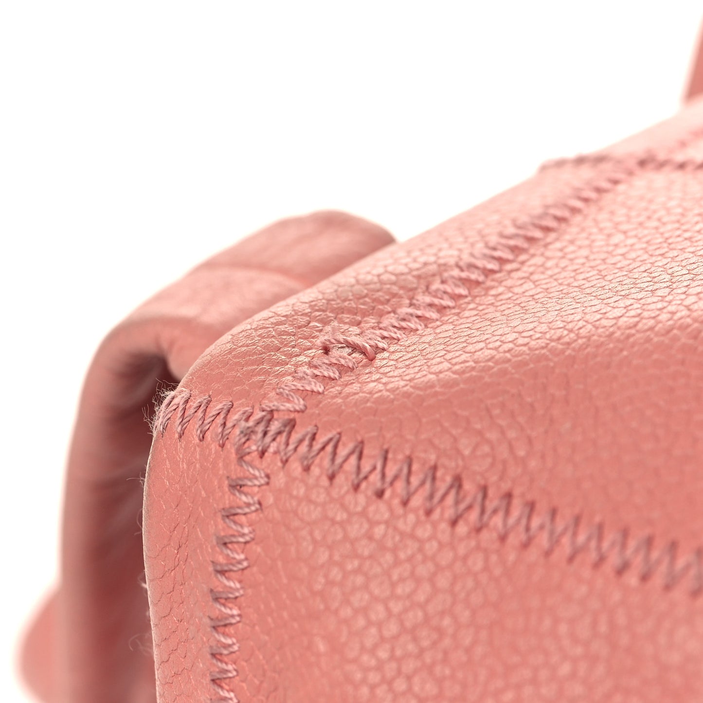 Caviar Square Stitched Bowler Pink