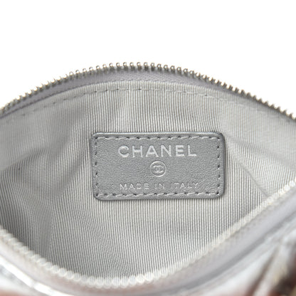 Chanel Metallic Calfskin Quilted Small Cosmo Cosmetic Case Silver 6 of 7