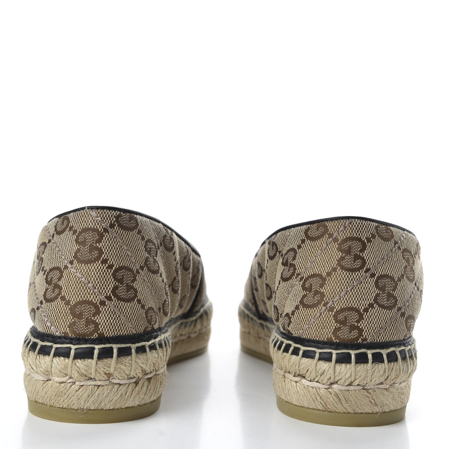 Gucci Monogram Matelasse Diagonal GG Marmont Espadrilles 36.5 Beige Ebony Black 6 of 10