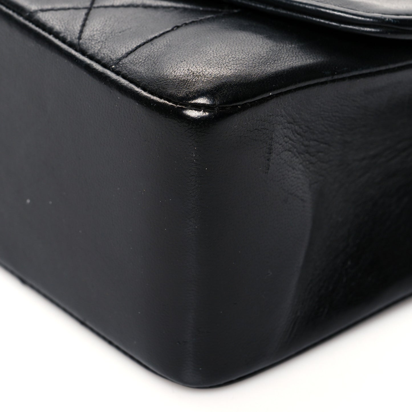 Lambskin Quilted Small Single Flap Black