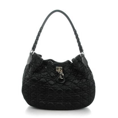 Christian Dior Satin Cannage Charming Hobo Black 1 of 8