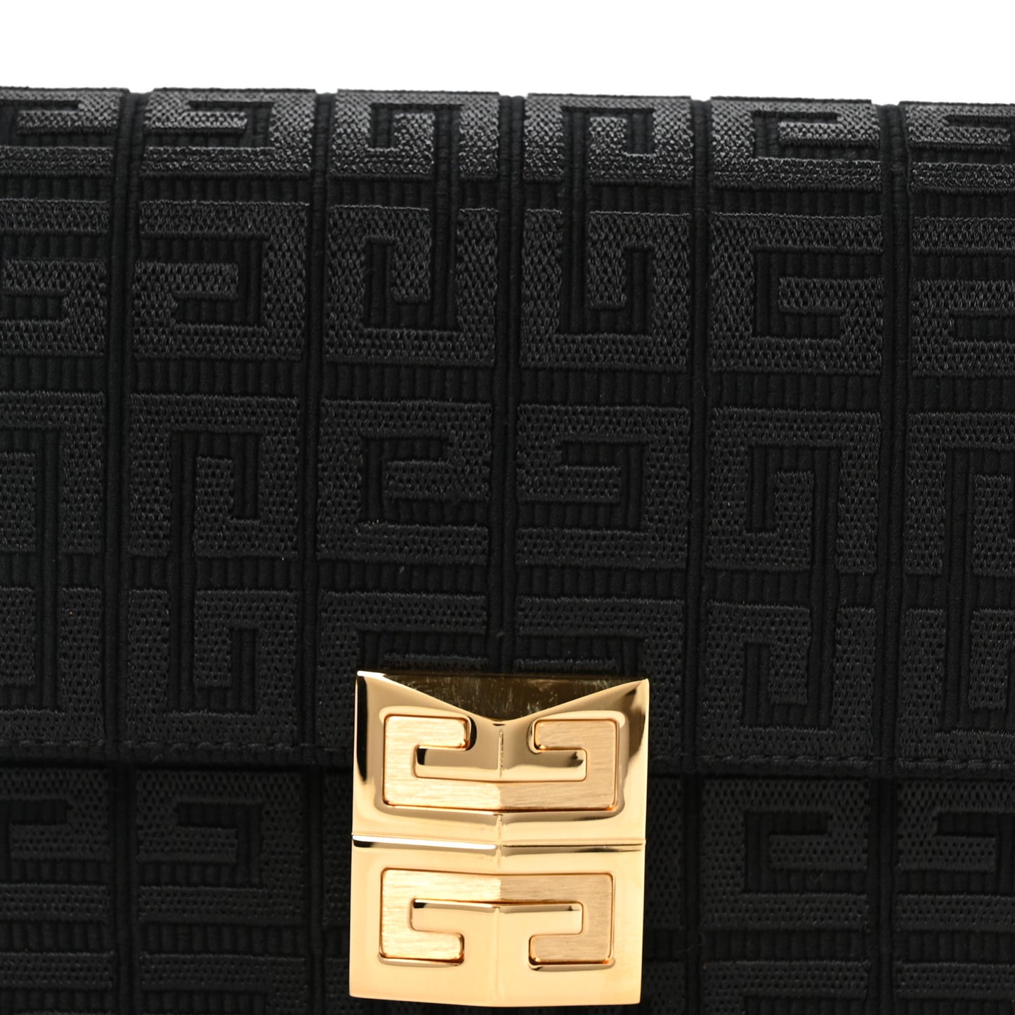 Canvas Woven Embroidered Small 4G Bag With Chain Black