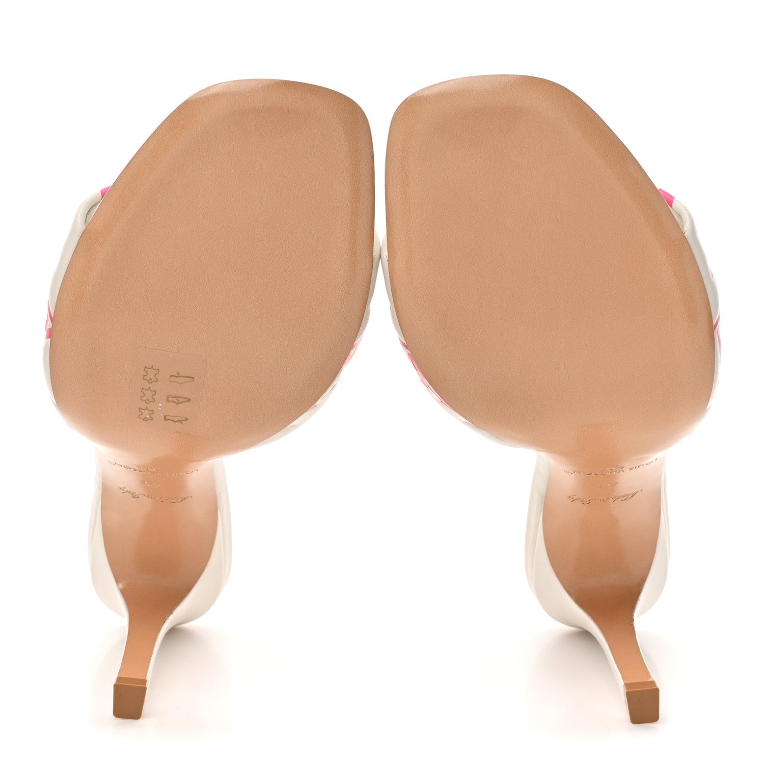 Louis Vuitton Lambskin Embossed Monogram By The Pool Revival High Heel Mules 41 White Pink 5 of 8
