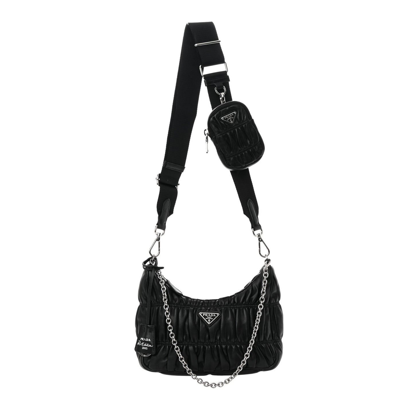 Nappa Gaufre Re-Edition 2005 Shoulder Bag Black