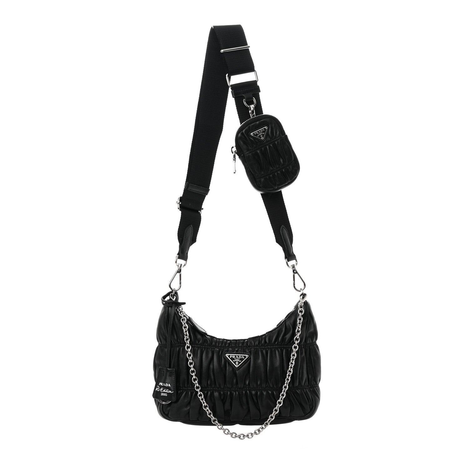 Prada Nappa Gaufre Re-Edition 2005 Shoulder Bag Black 1 of 12