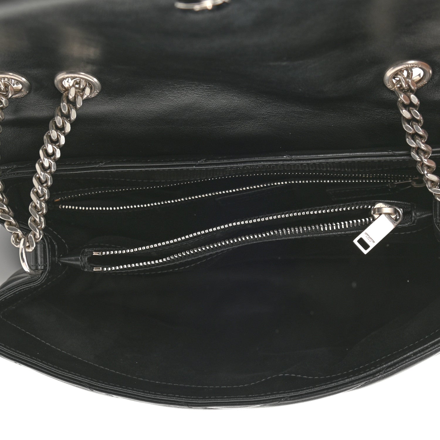 Saint Laurent Calfskin Y Quilted Monogram Medium Loulou Chain Satchel Black 5 of 9