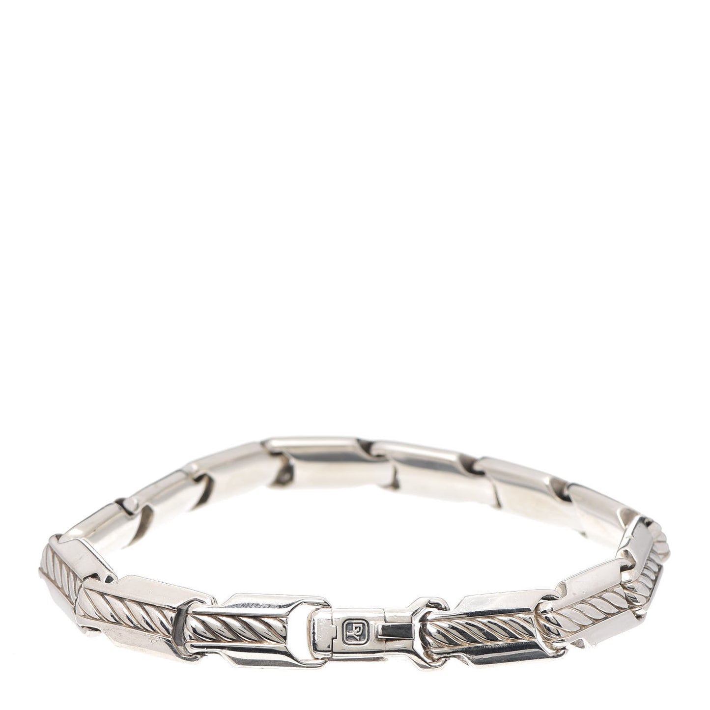 Sterling Silver Beveled Link Chain Bracelet