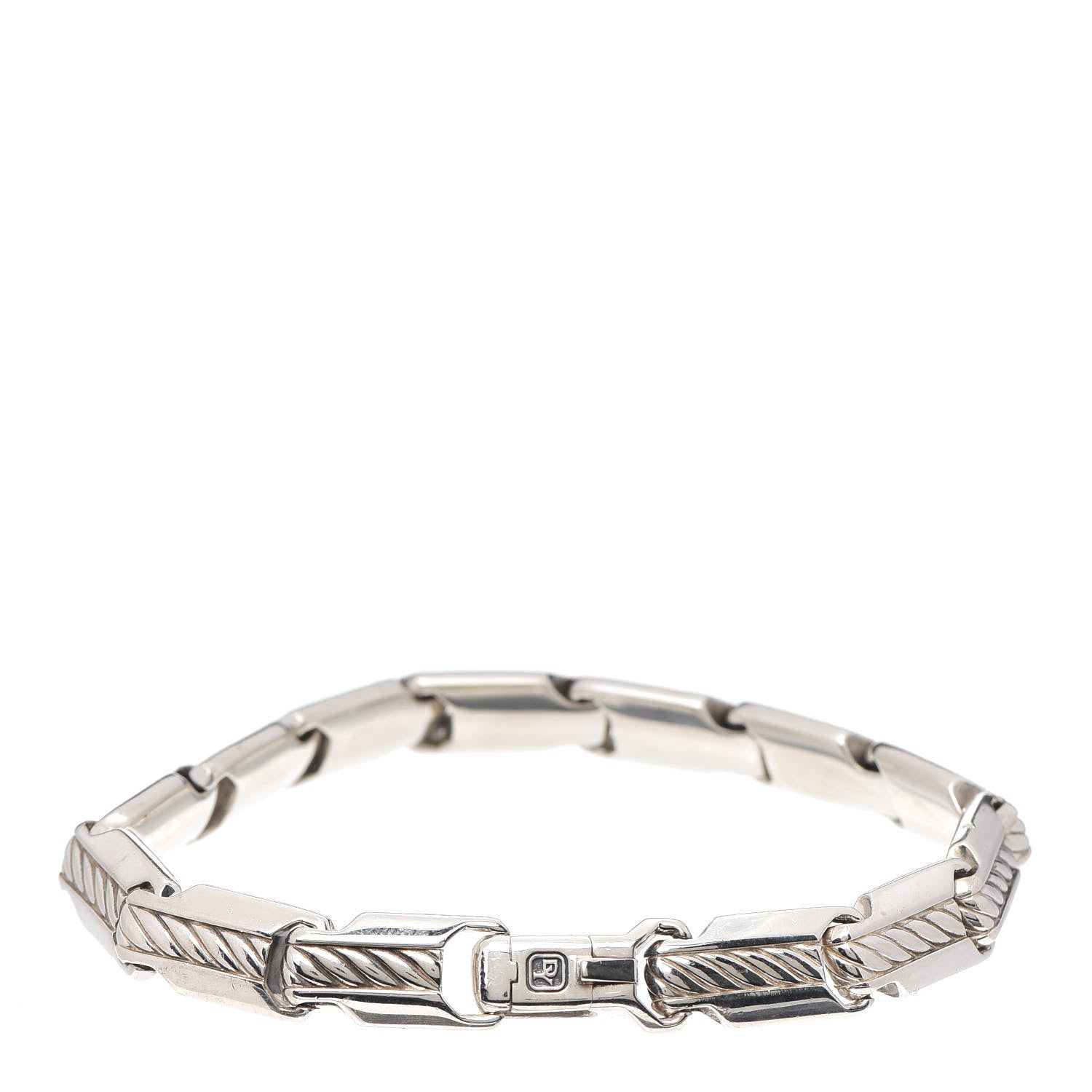 David Yurman Sterling Silver Beveled Link Chain Bracelet 3 of 6