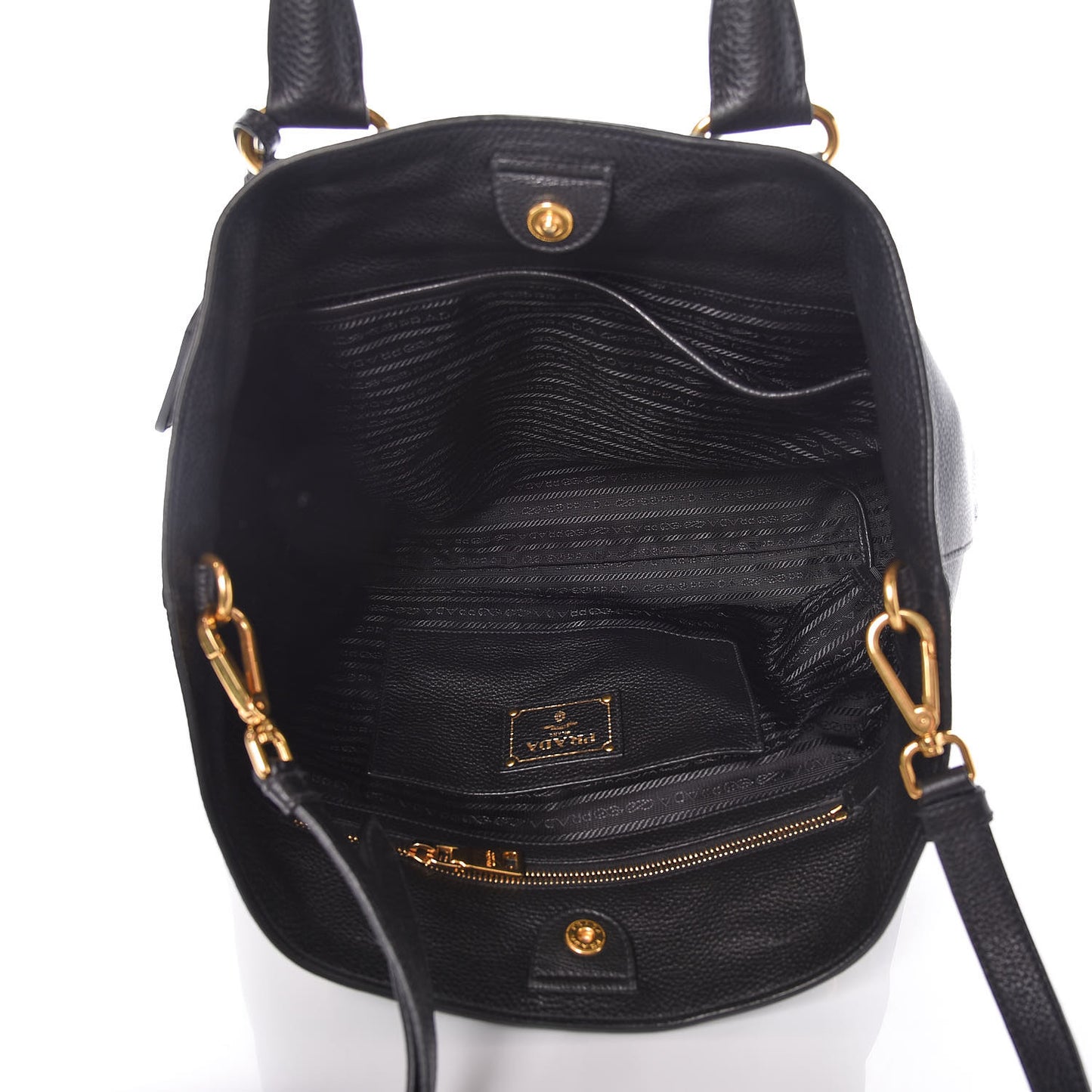 Vitello Daino Shopping Tote Black