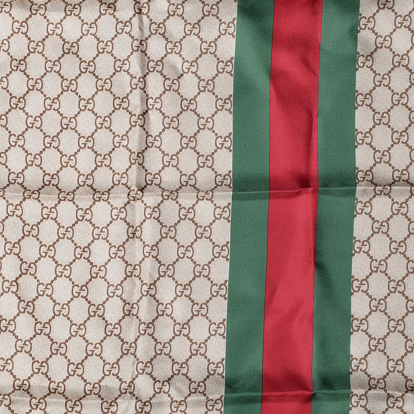 Silk Monogram Web Square Scarf Brown