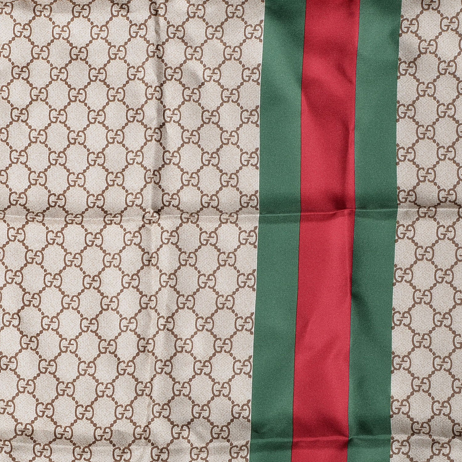 Gucci Silk Monogram Web Square Scarf Brown 1 of 5