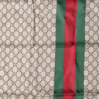 Gucci Silk Monogram Web Square Scarf Brown 1 of 5