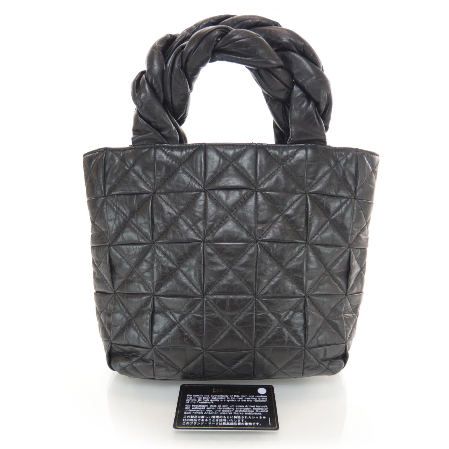 Chanel Calfskin Quilted Small Origami Tote Black 3 of 8