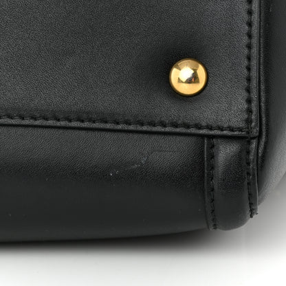 Salvatore Ferragamo Calfskin Stitched Double Handle Medium Amy Tote Black 12 of 13