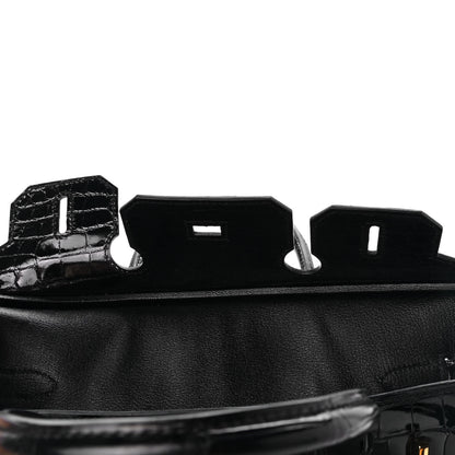 Hermes Shiny Niloticus Crocodile Birkin 30 Black 16 of 33