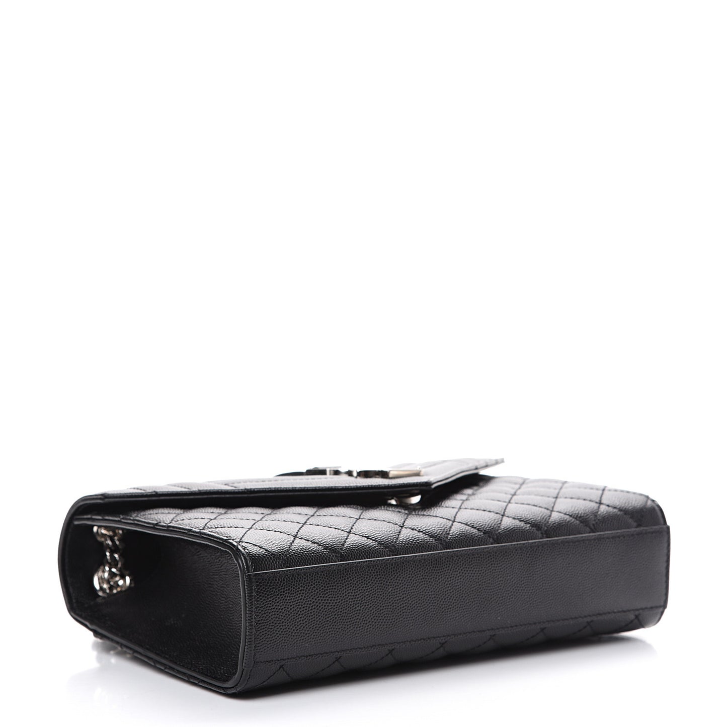 Grain De Poudre Textured Mixed Matelasse Triquilt Medium Monogram Satchel Black