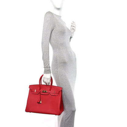 Hermes Epsom Birkin 35 Rouge Casaque 2 of 13