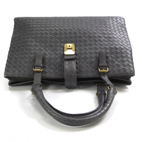 Nappa Intrecciato Roma Tote Ferro Gray