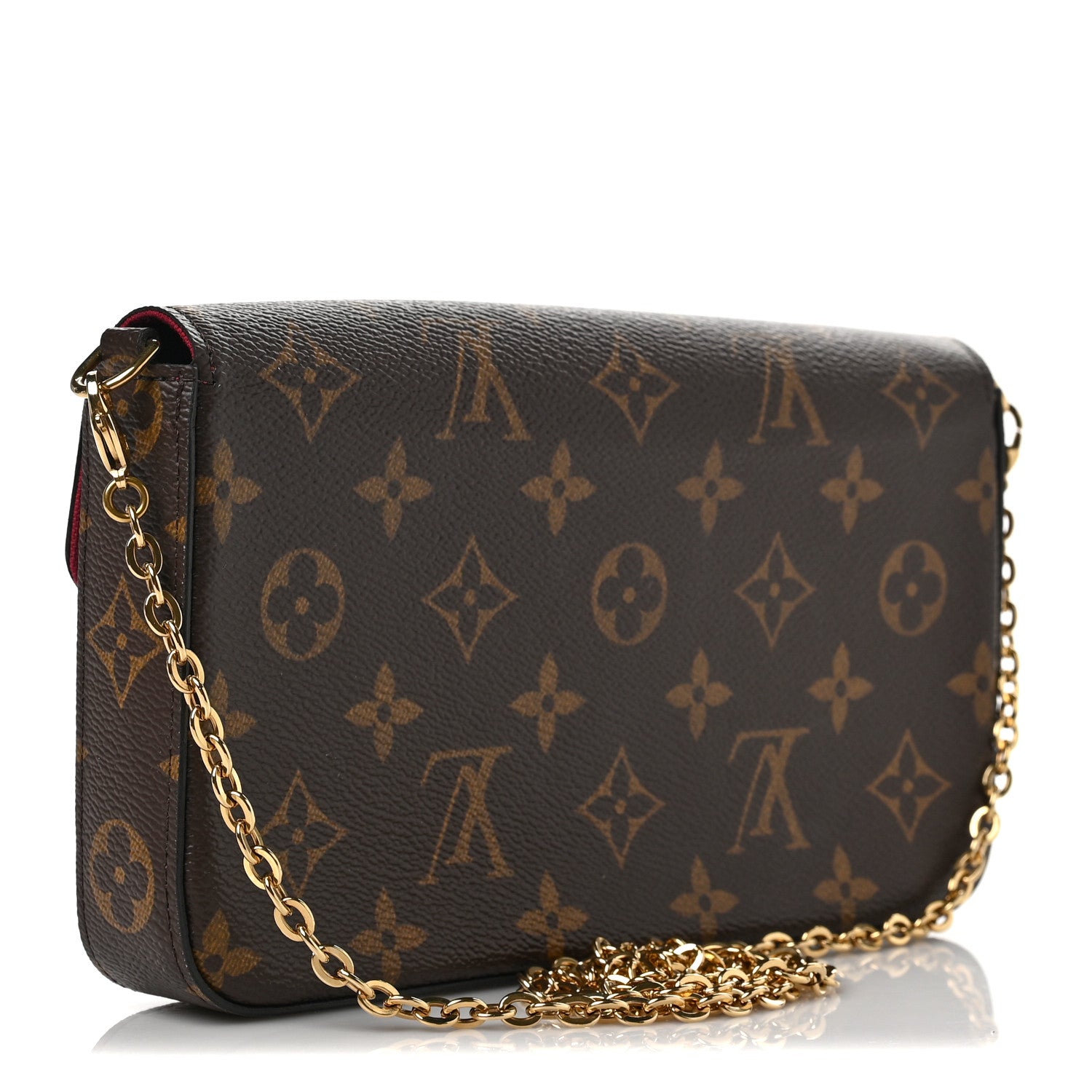 Louis Vuitton Monogram Pochette Felicie Chain Wallet Fuchsia 4 of 7