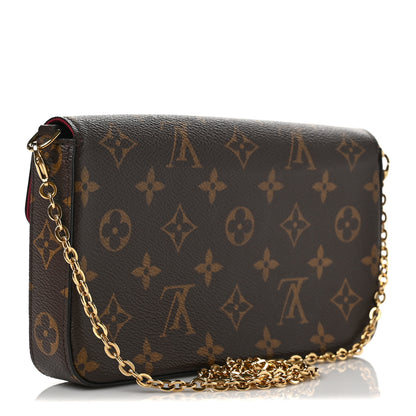 Louis Vuitton Monogram Pochette Felicie Chain Wallet Fuchsia 4 of 7