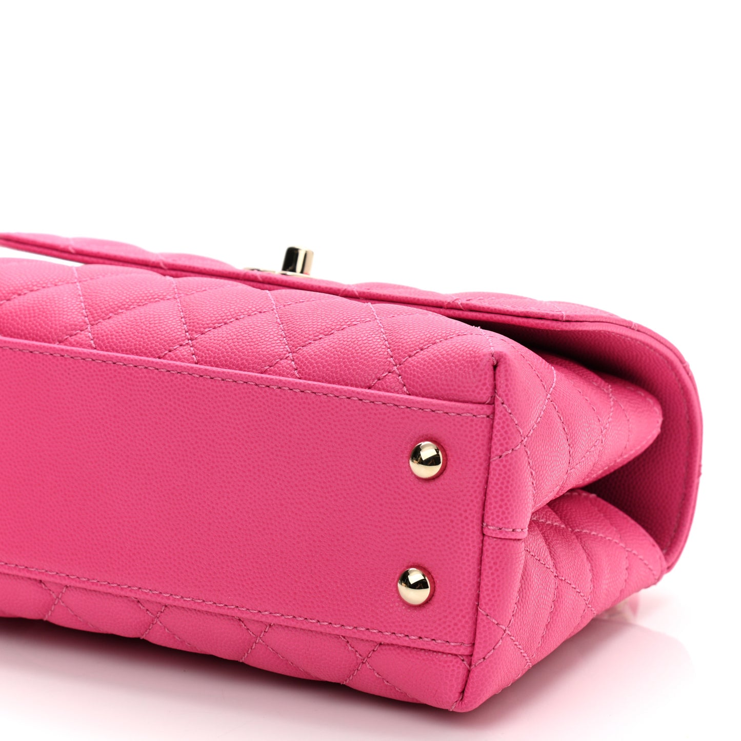 Caviar Quilted Mini Coco Handle Flap Rose
