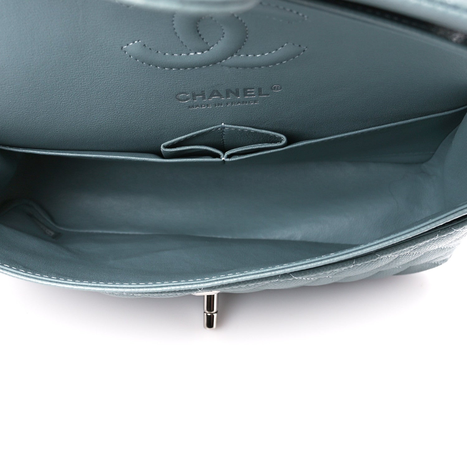 Chanel Caviar Quilted Small Double Flap Light Blue 5 of 11