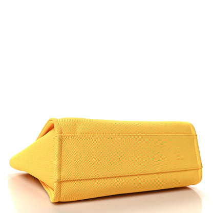 Chanel Mixed Fibers Small Deauville Tote Yellow Orange 4 of 10