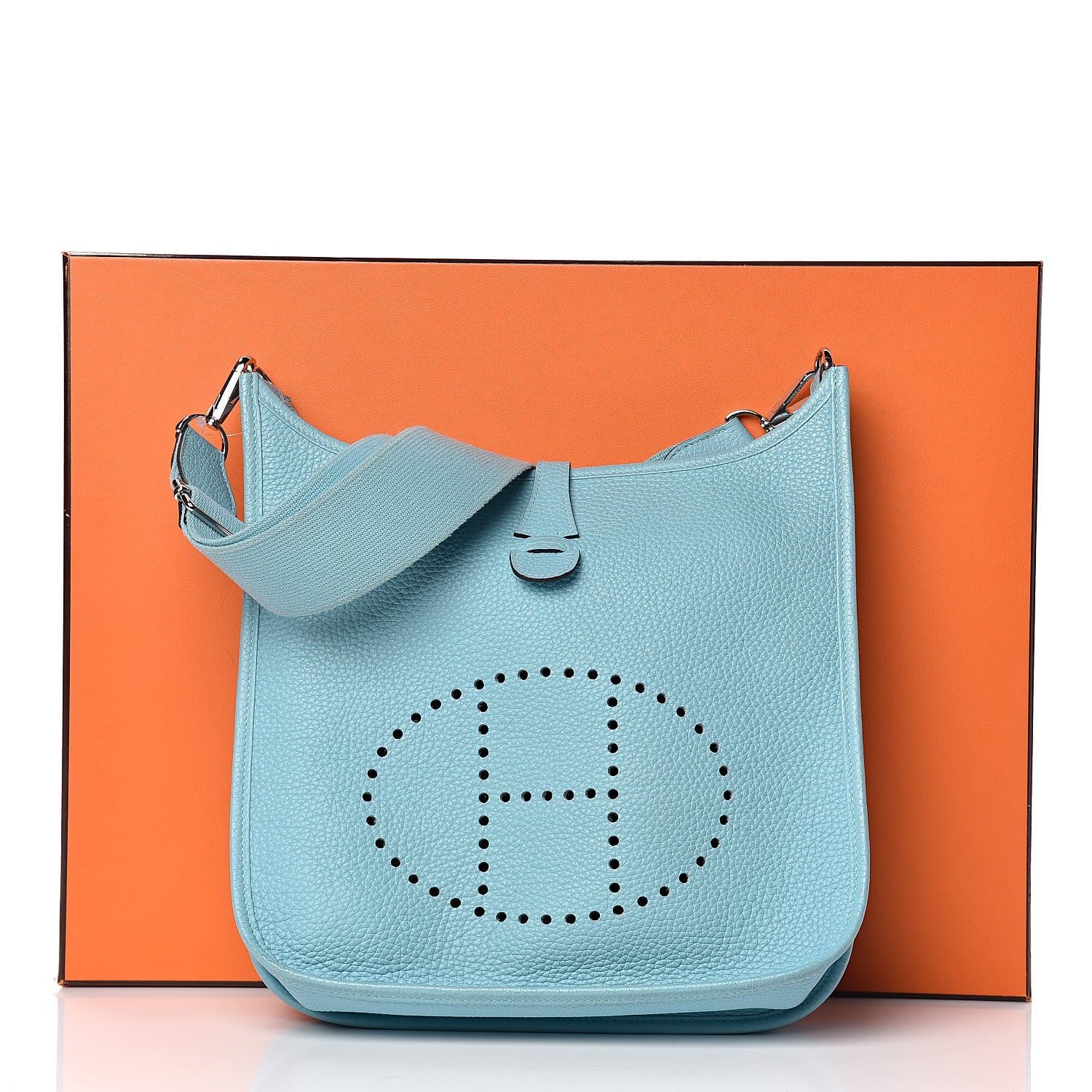 Hermes Taurillon Clemence Evelyne III PM Bleu Atoll 12 of 12