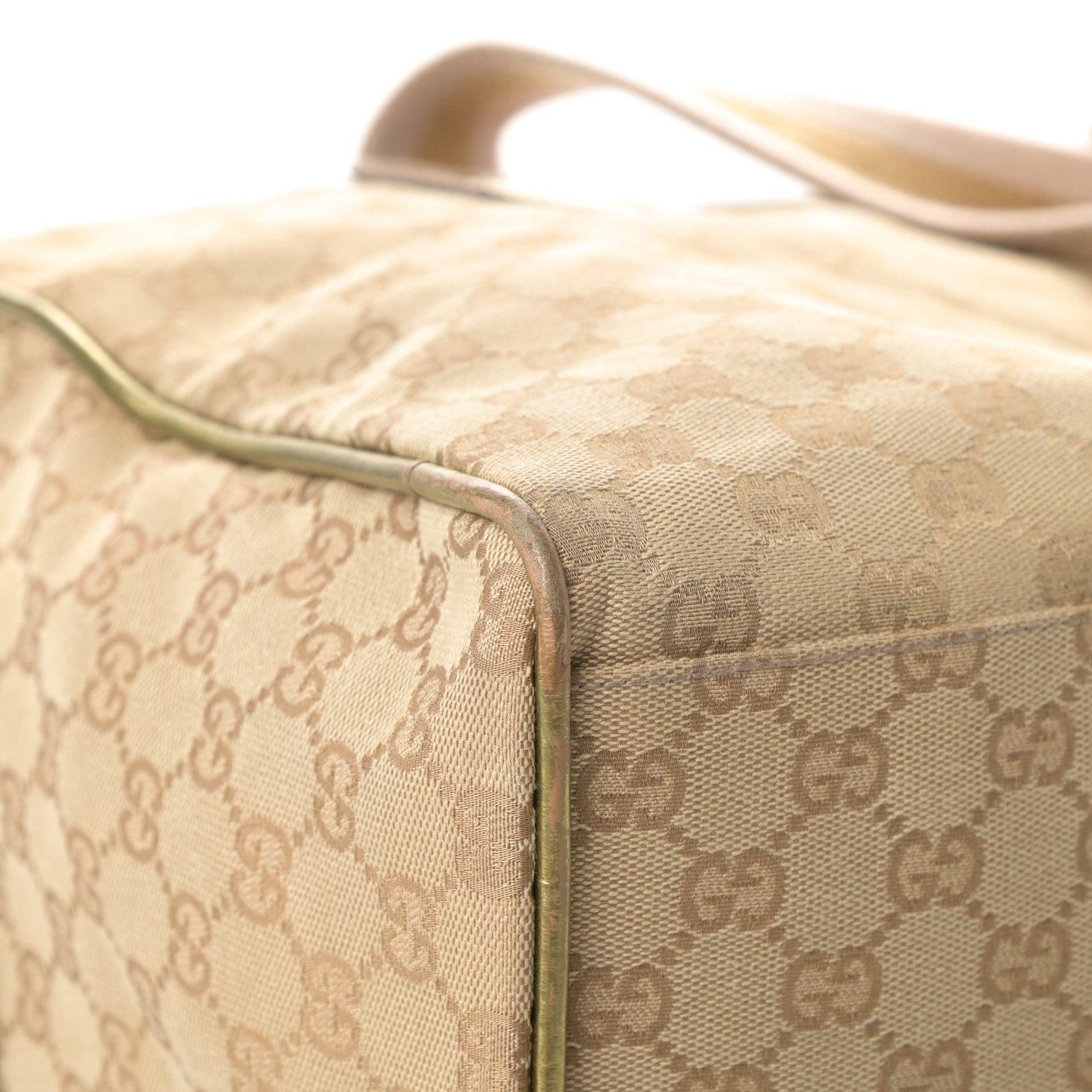 Gucci GG Monogram Web Medium Collapsible Carry On Duffle Beige Gold 11 of 17