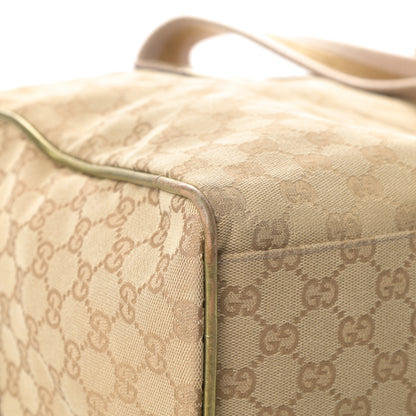 Gucci GG Monogram Web Medium Collapsible Carry On Duffle Beige Gold 11 of 17