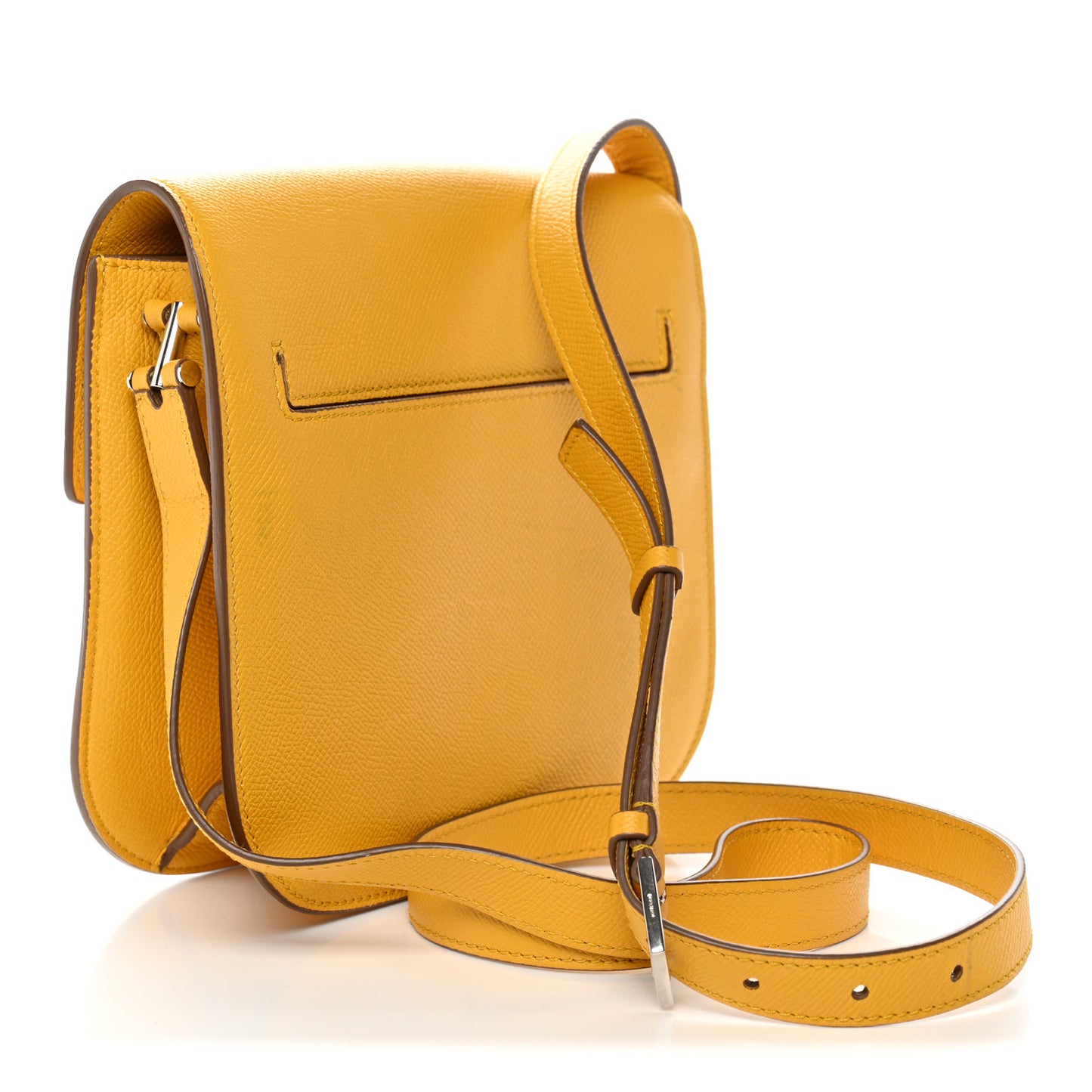 Grained Calfskin Mini T Clasp Tara Crossbody Bag Yellow