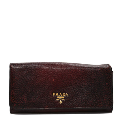 Prada Vitello Daino Continental Flap Wallet Amaranto 1 of 7