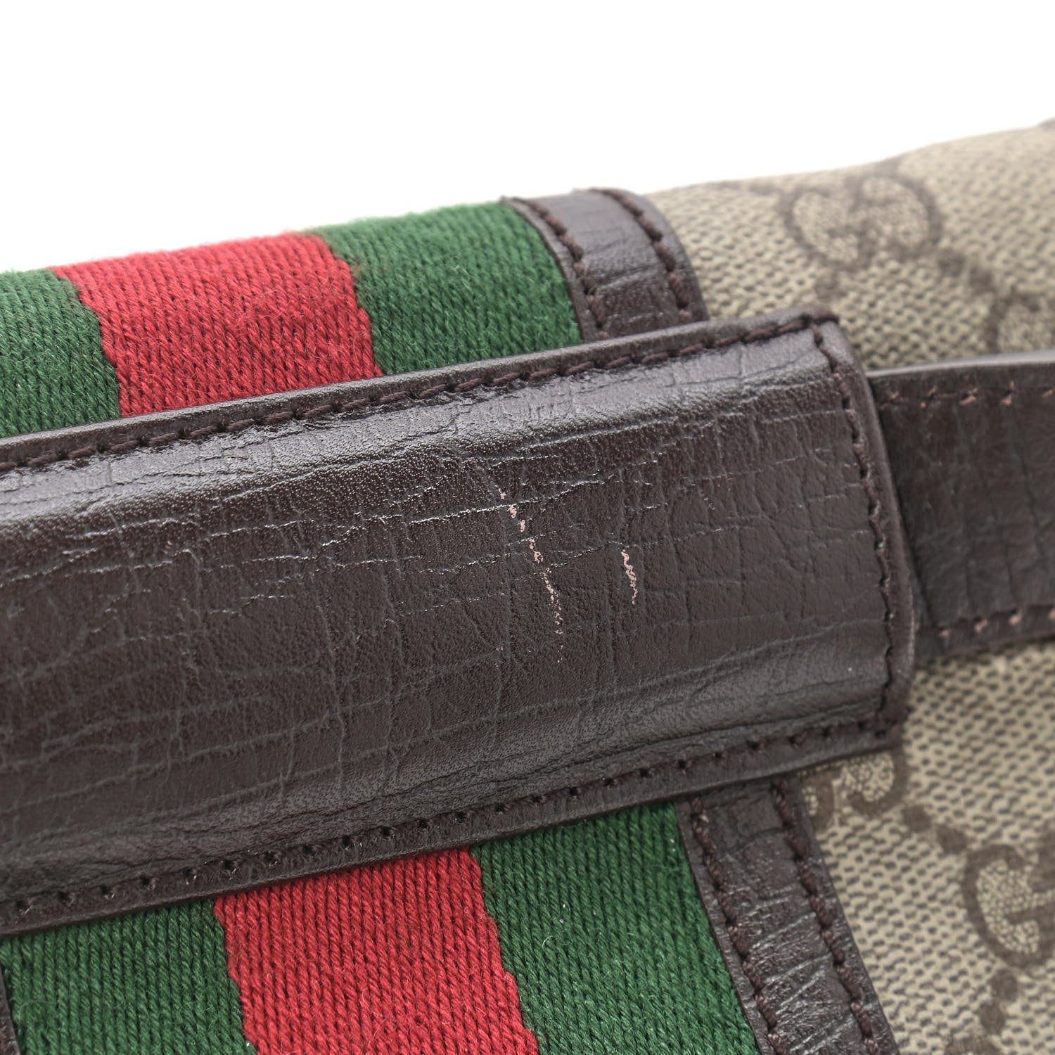 Gucci GG Monogram Plus Web Belt Bag Dark Brown 10 of 12