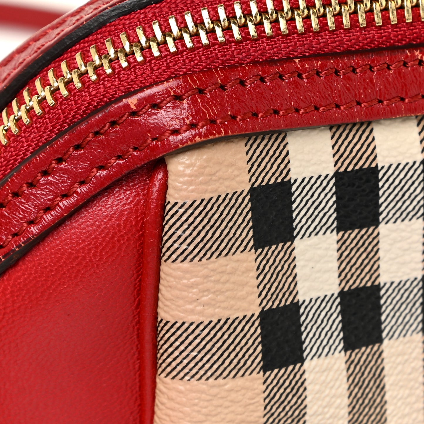 Haymarket Check Mini Blaze Crossbody Bag Red