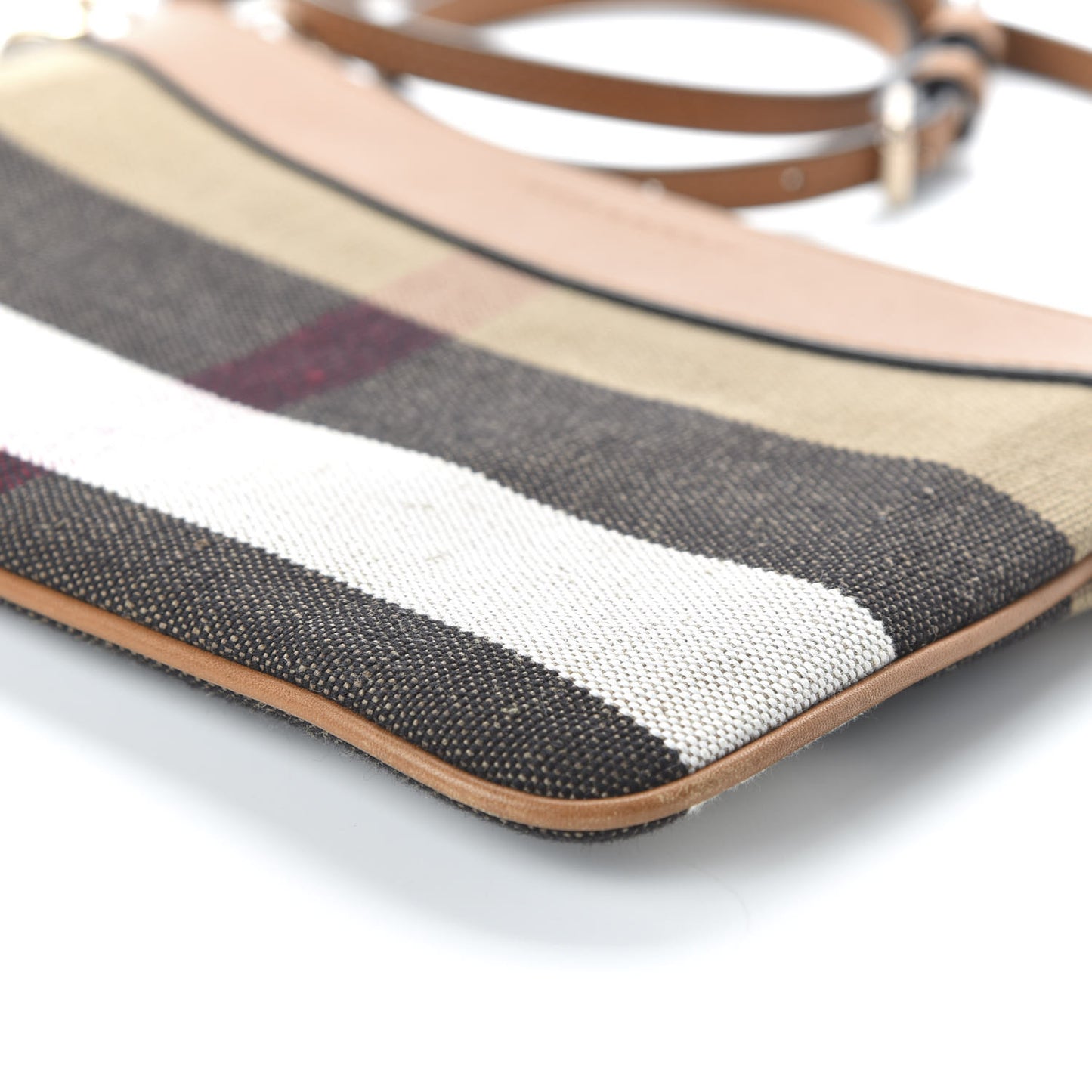 Mega Check Peyton Crossbody Clutch Bag Saddle Brown
