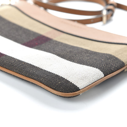 Burberry Mega Check Peyton Crossbody Clutch Bag Saddle Brown 7 of 10