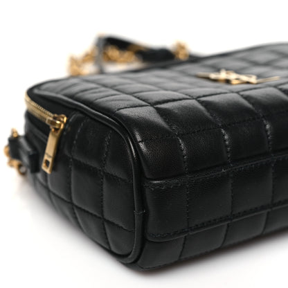 Saint Laurent Lambskin Carre Quilted Cassandre Mini Camera Bag Black 9 of 10