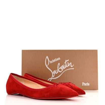 Christian Louboutin Veau Velours Solasofia Flats 39.5 Rougissime 7 of 7