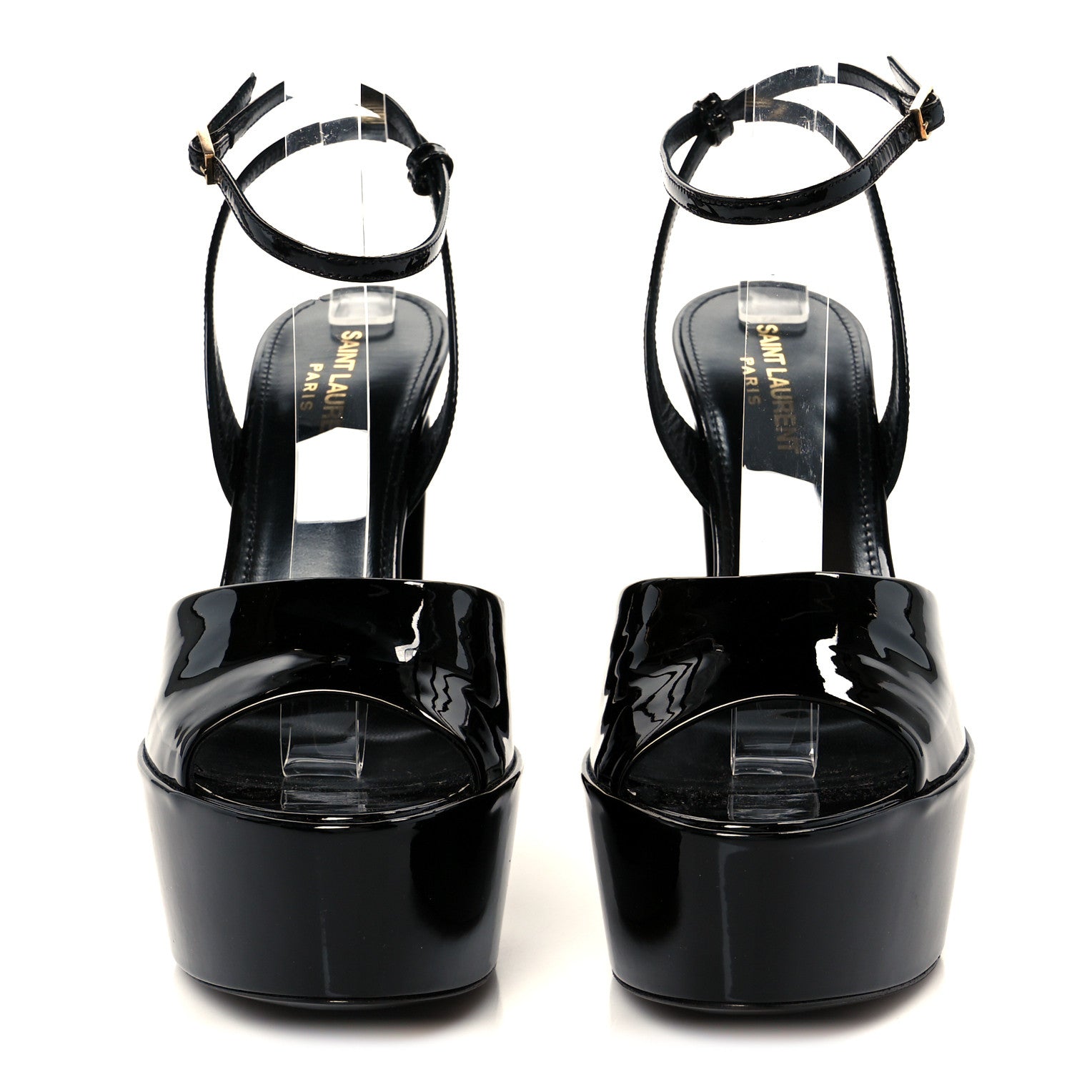 Saint Laurent Vernice Grupy Sexy 95 Tanouk Platform Sandals 38 Black 3 of 10