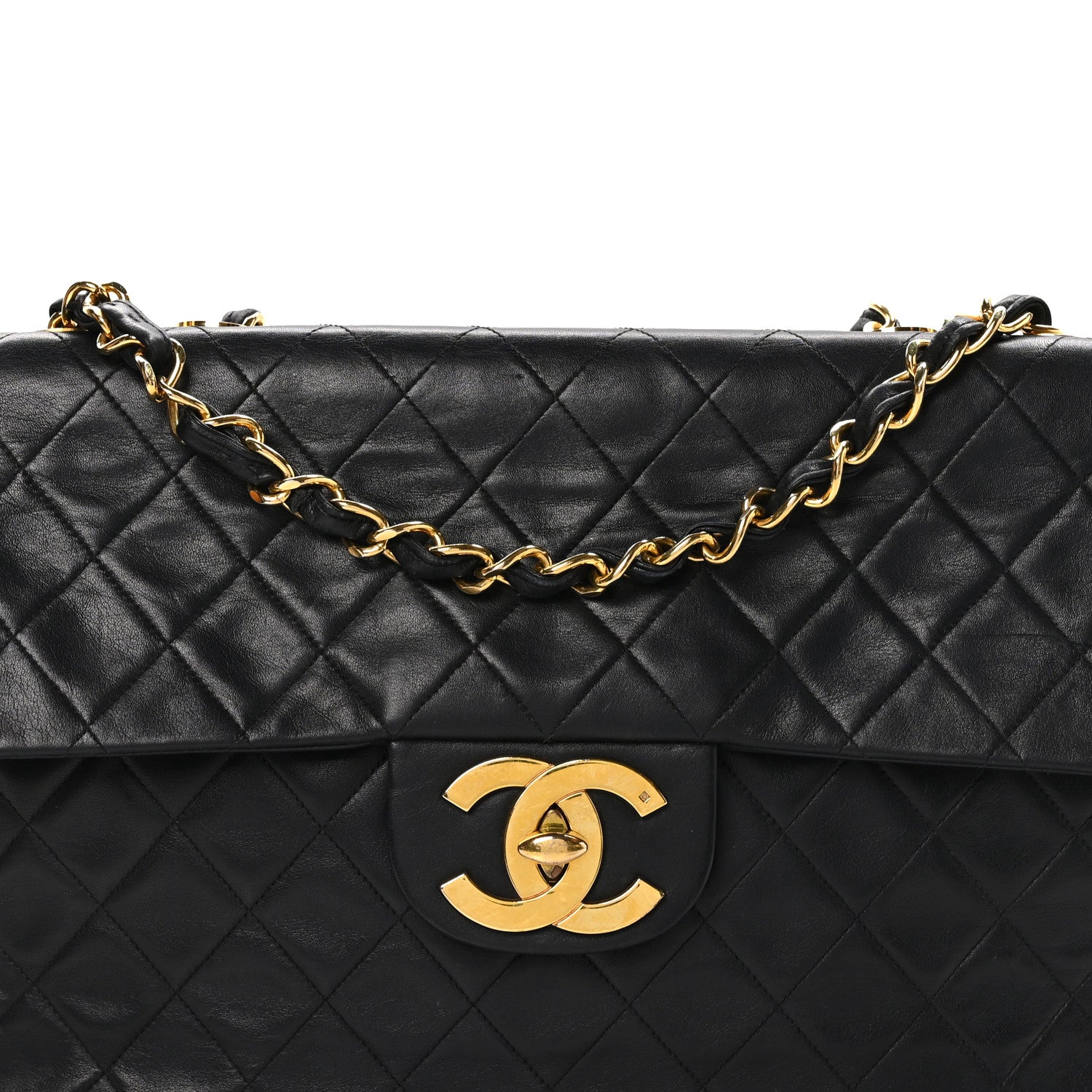 Chanel Lambskin Quilted XL Jumbo Single Flap Black 8 of 11