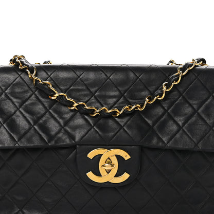 Chanel Lambskin Quilted XL Jumbo Single Flap Black 8 of 11