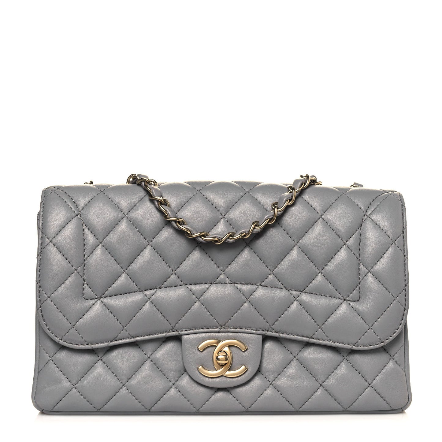 Lambskin Quilted Medium Mademoiselle Chic Flap Gris