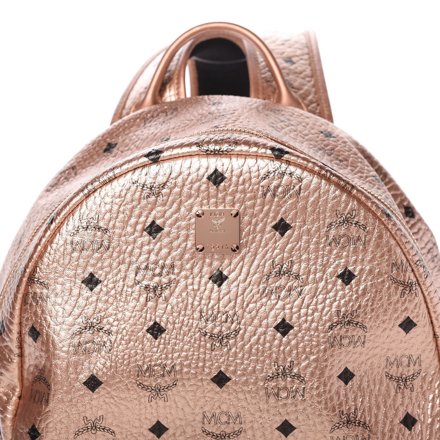 Metallic Visetos Medium Stark Backpack Champagne Gold
