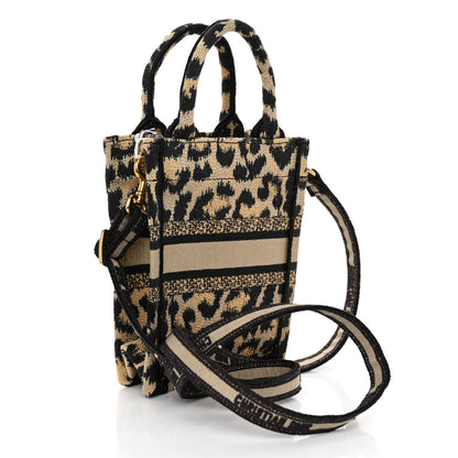 Christian Dior Canvas Mizza Embroidered Mini Book Tote Phone Bag Beige 4 of 9