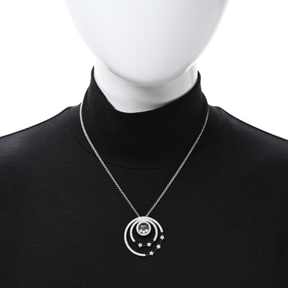 Chopard 18K White Gold Diamond Happy Diamond Circles Stars Pendant Necklace 3 of 4